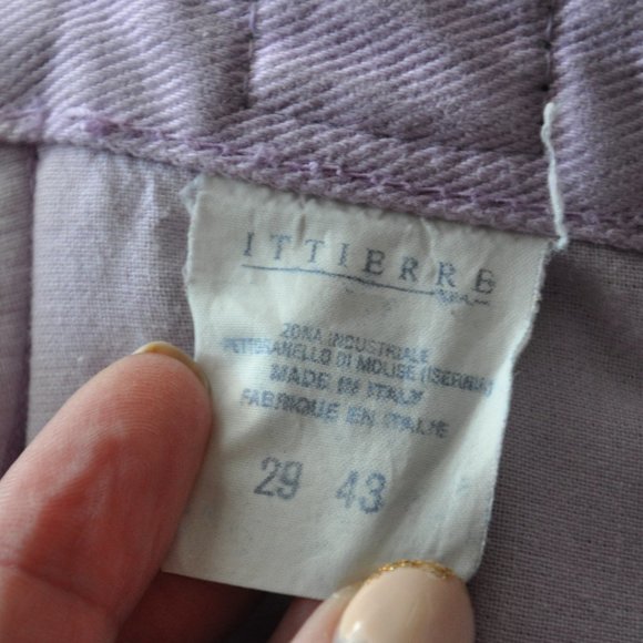 Vintage Versace‎ Couture Jeans High Waisted Pants Light Lilac Purple Waist 26" - Picture 7 of 8